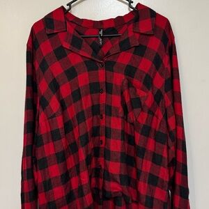 Torrid Red and Black Plaid Pajama Top